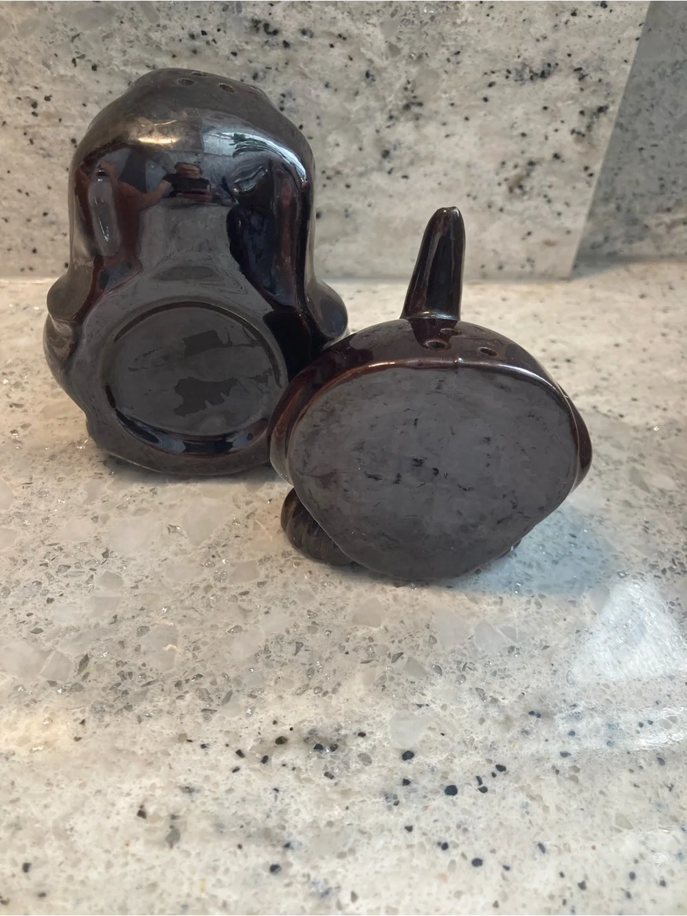Ceramic Dachshund Salt and Pepper Shaker Set - Brown